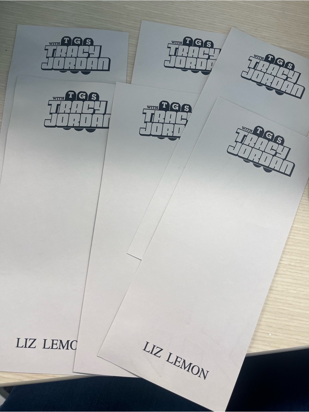 The Girlie Show with Tracy Jordan Notepad pages with Liz Lemon Footer
